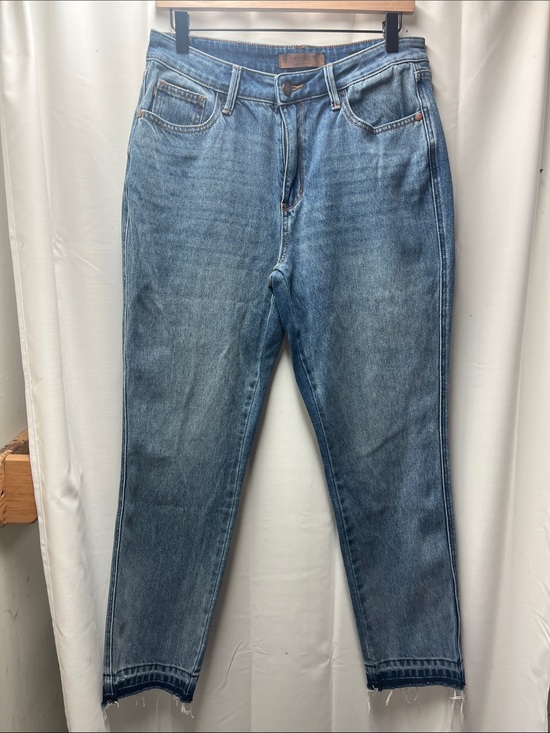 Judy Blue Denim - Judy Blue Medium Wash Boyfriend Fit Raw Undone Hem Jeans- 30